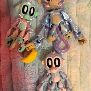 3 blob lab monkeys 3d printed